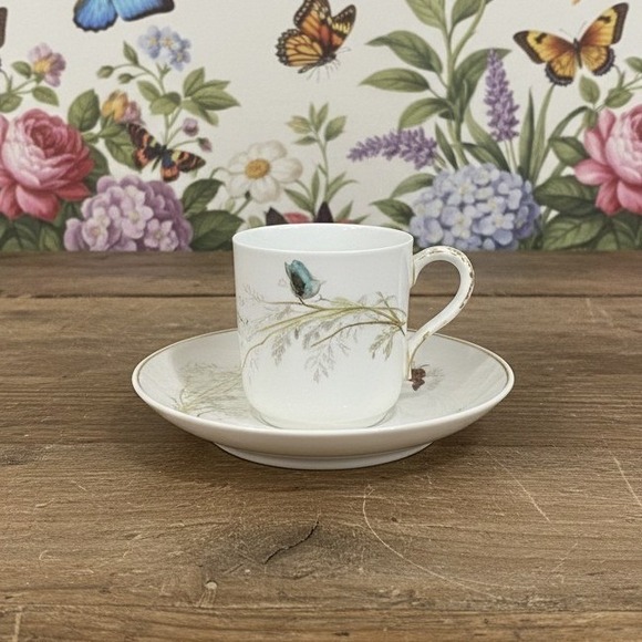 Haviland Other - Haviland Limoges Meadow Visitors Teacup & Saucer, Two Piece Set Butterfly Design